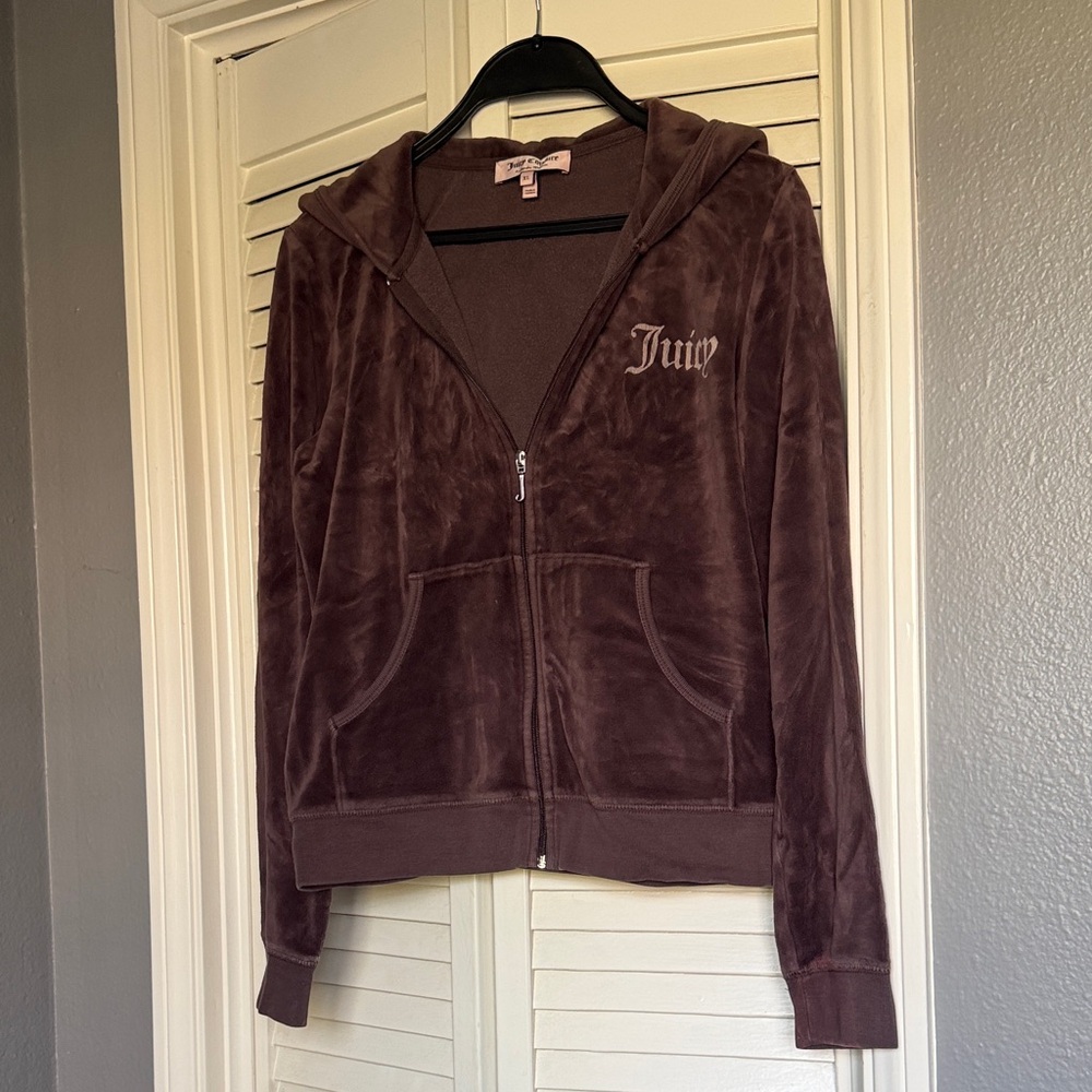 Vintage Y2K Juicy Couture Chocolate Velour Hoodie